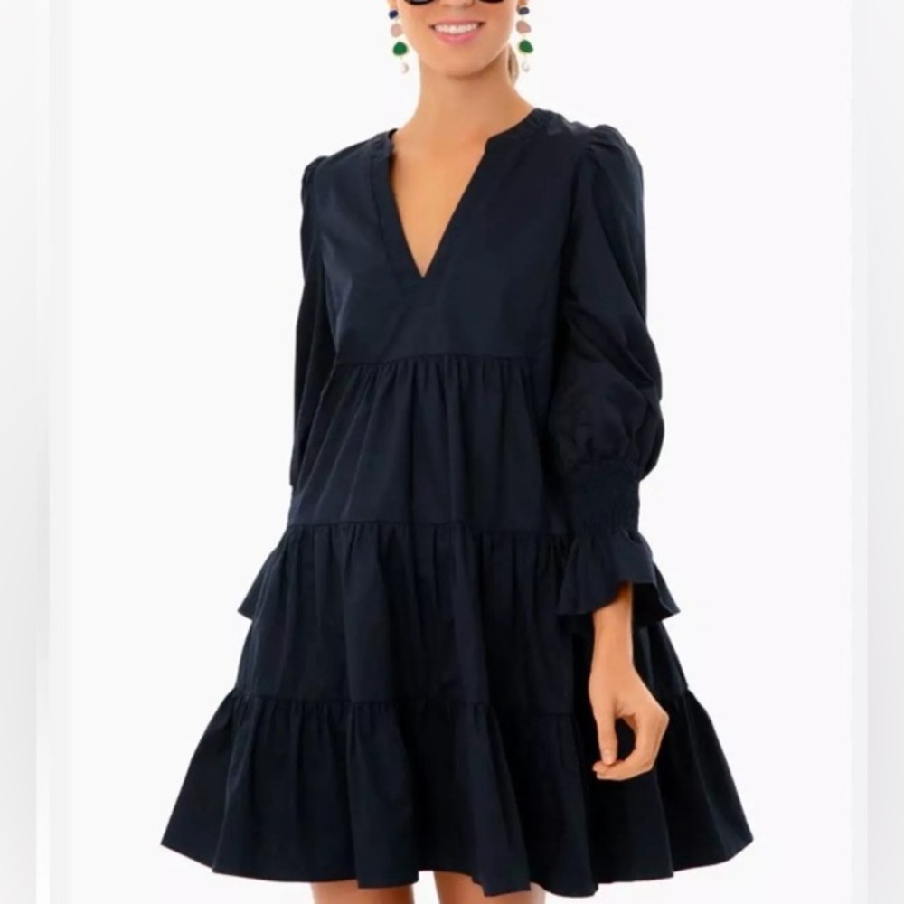 Pomander Place Black Tiered Mini Dress